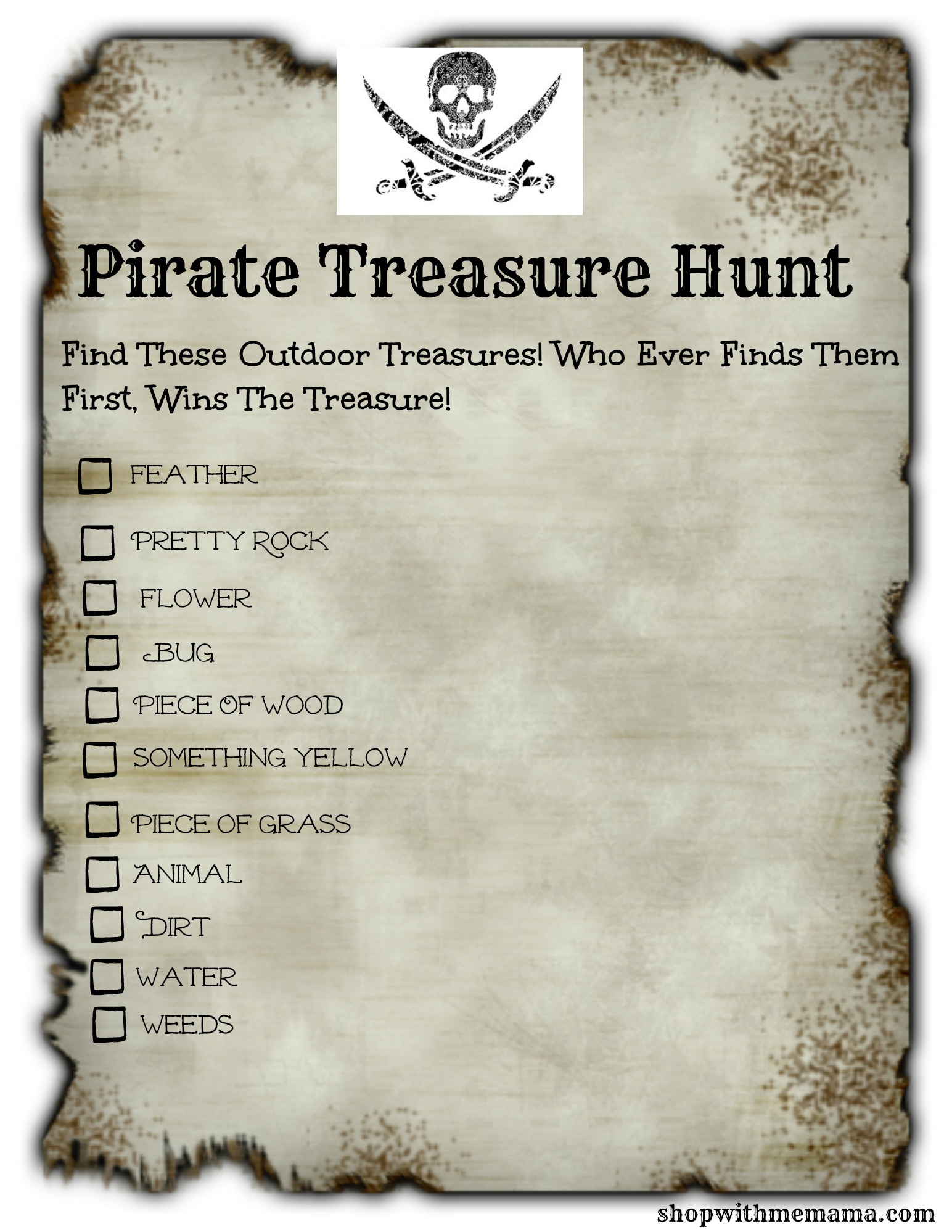 Pirate Treasure Hunt Printable