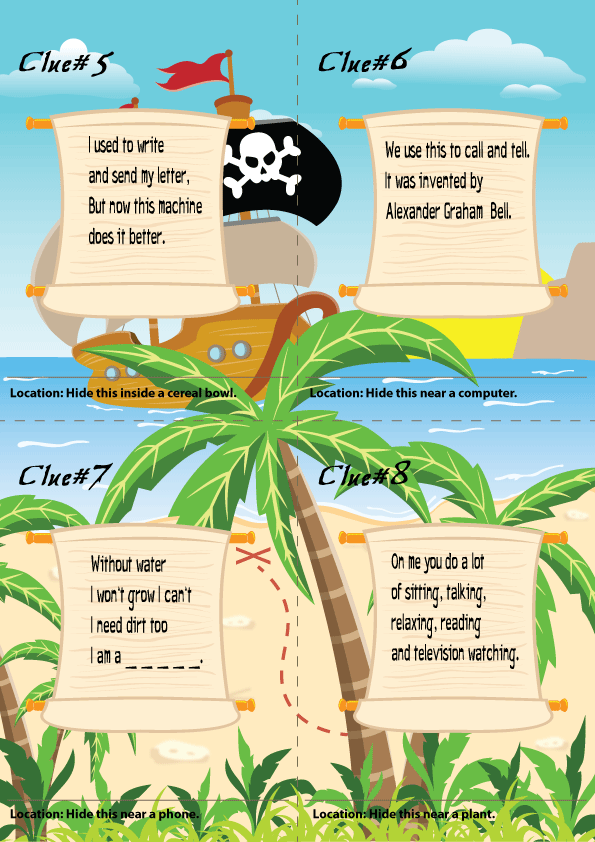 outdoor birthday party ideas for 6 year olds pirate treasure hunt clues sample clues